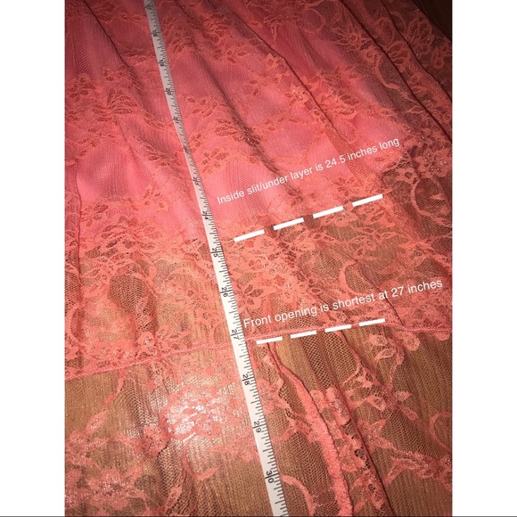 CORAL HIGH LOW SUNDRESS WITH LACE - Picture 4 of 6